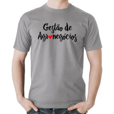 Imagem de Camiseta Algodão Gestão de agronegócios por amor - Foca na Moda, Cinza