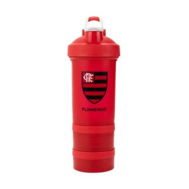 Imagem de Garrafa Shakeira Mola 2 Compartimentos 500ml Flamengo - mileno