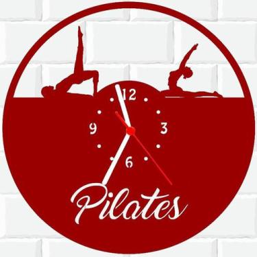 Imagem de Relógio De Madeira MDF Parede Pilates Academia V - 3D Fantasy