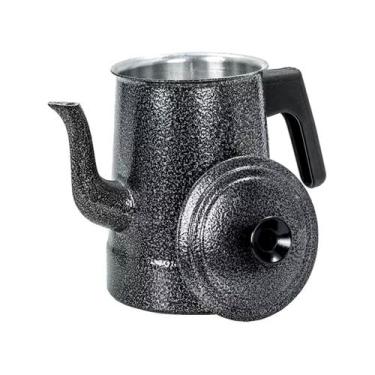 Imagem de Bule Craqueado Preto Para Café Chá de Alumínio Repuxado 1L - Continent