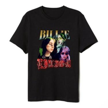 Imagem de Camiseta Billie Eilish Algodão Lançamento - Fenix camisetas, Preto, G