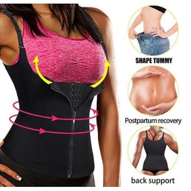 Imagem de Cinta Modeladora de Cintura com Zíper Colete Dupla e Compressão - Attu