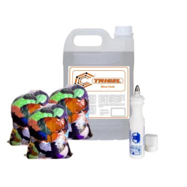 Imagem de Limpa Ferramentas (Clean Tools) 5 Litros, Pano Retalho 2Kg & Marcador 