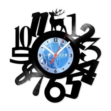 Imagem de Relógio De Parede Disco Vinil Números Cervo- VNU-014 - Modernarte
