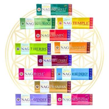 Imagem de Incenso Indiano Dhoop Tibetano Golden Nag - KIT 12 Aromas, KIT12Aromas