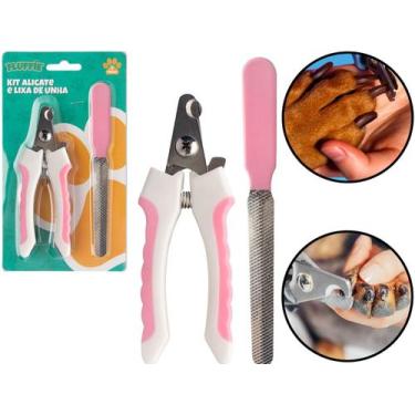 Imagem de Kit Alicate Cortador De Unhas Para Pet Cão Gato Aço Inox + Lixa Profis