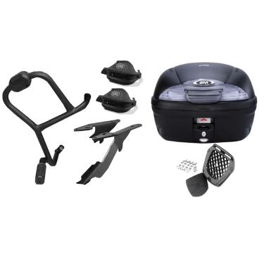 Imagem de Protetor Carenagem + Protetor Mao + Bagageiro Lander 2019 Scam + Bau Givi 45L E450nt