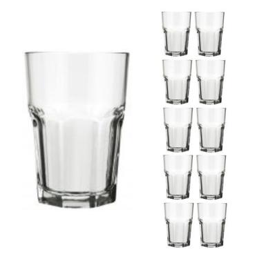 Imagem de Jogo 10 Copo 200ml Vidro Bristol Suco Drinks Transparente - NADIR FIGU