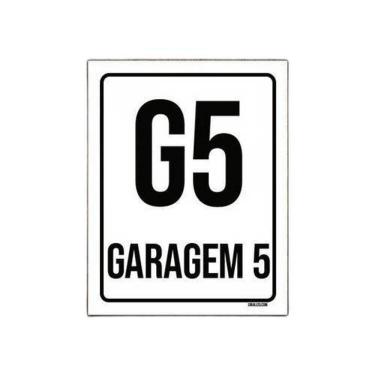 Imagem de Kit 5 Placas Sinalização Ambiente Indicativo G5 Garagem 5