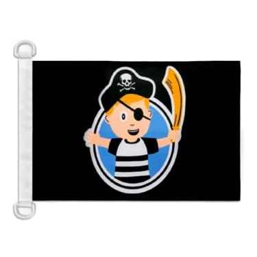 Imagem de Bandeira náutica infantil pirata 45 cm x 30 cm - bandeiras de jovens piratas 30 x 45 cm - Faixa 30,5 x 45,7 cm para barco - Drapeau Pirate garçon AZ FLAG
