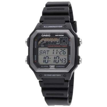 Imagem de Casio Série WS1600H | Relógio masculino | Design esportivo | Cronômetro | Temporizador de contagem regressiva | Luz LED com brilho residual | 100 m WR | Alarme diário | Calendário automático | Hora
