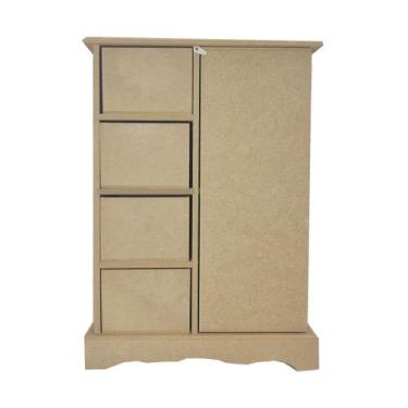 Imagem de Porta Condimento com 4 Gaveta e 1 Porta Divisoria 24cm Mdf Madeira - A