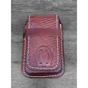 Imagem de Bainha de Couro para Celular Capa Reforçada Proteção Vinho - Master