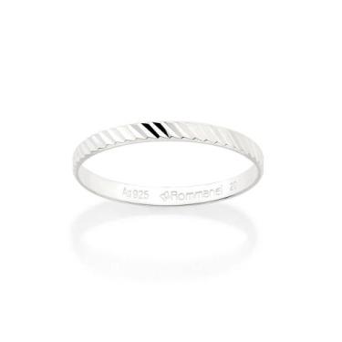Imagem de Aliança Rommanel Lisa Prata 925 810259, Branco, 14