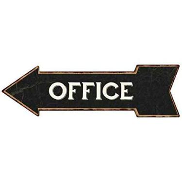 Imagem de LINStore Sinal de seta para a esquerda para escritório com aparência vintage 15 x 45 cm