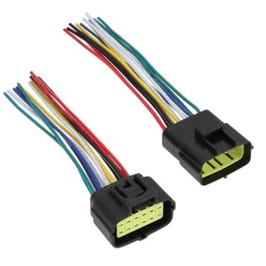 Imagem de OTOTEC 1 par de 12 pinos à prova d'água conector de plugue elétrico para carro selado macho e fêmea 300 V 18 AWG para carros e equipamentos eletrônicos automotivos