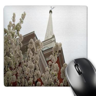 Imagem de 3dRose LLC 20 x 20 x 0,6 cm The Historical Tabernacle in St. George, Utah with a Blossoming White Tree in the Forefront Pattern Mouse pad (mp_48423_1)