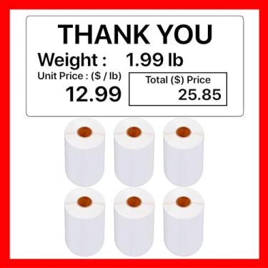 Imagem de Etiquetas CAS LST-8060 Térmica 6 Rolos - 3300 Etiquetas 55 x 25 mm Escala de Impressão de Impressora Térmica Compatível com Impressora Térmica CAS DLP-50 (8060, 6 Rolos)