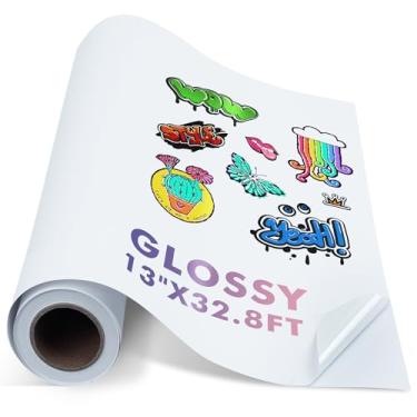 Imagem de Rolo de papel adesivo de vinil Koala para impressoras a jato de tinta, papel adesivo branco brilhante de 33 x 10 m, resistente à água e durável