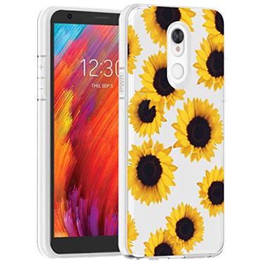 Imagem de Capa para LG Aristo 4 Plus, LG Prime 2/LG Arena 2/LG Tribute Royal/Escape Plus/LG Journey LTE, capa de telefone sidande à prova de choque transparente macia flexível TPU (girassol)