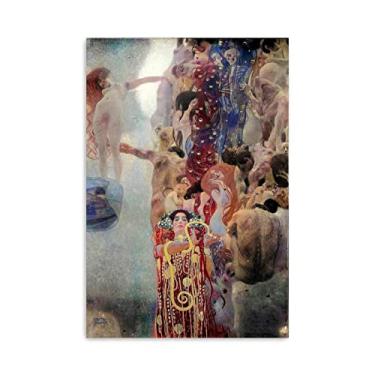 Imagem de JZSDGB Famosa arte de parede em tela medicina por Gustav klimt Impressão - reproduções de pinturas pôsteres - imagens de arte abstrata para decoração de quarto 50 x 75 cm (20 x 30 pol) sem moldura