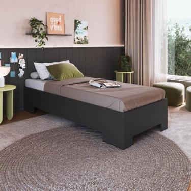 Imagem de Cama Solteiro Xangai para colchões 78x188 cm CX1080 Art in Móveis, Gra