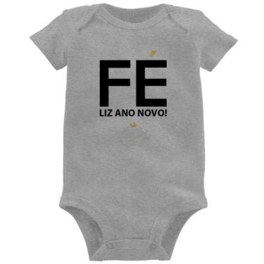 Imagem de Body Bebê Fé liz ano novo! - Foca na Moda, Cinza, P
