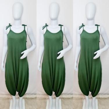 Imagem de Macacão Nozinho Saruel Com Bolso Moda Femenina - nascimentomodas, Verd