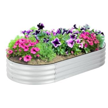 Imagem de Kit de cama de jardim elevado galvanizado para casa Backyard Expressions 1,8 x 0,9 x 0,3 m, caixa de plantador, canteiros elevados ao ar livre, cama elevada de metal de fácil montagem para jardinagem,