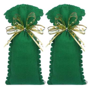 Imagem de Saquinho de Feltro p/ presente de Natal 30cm x 16cm c/ 2 pçs - Fitas e