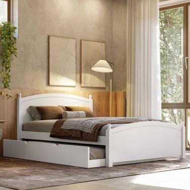 Imagem de Cama Casal de Madeira Com Cama Auxiliar Solteiro Woodstore
