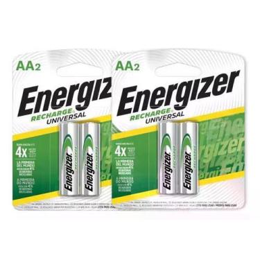 Imagem de Energizer Pilhas AA, baterias recarregáveis duplas pré-carregadas, 4 u