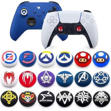 Imagem de 2 peças de tampas de joystick de borracha de silicone para controle de polegar para PS5 PS4 PS3 Xbox 360 Xbox One Xbox One X Elite Controller (cor 15)