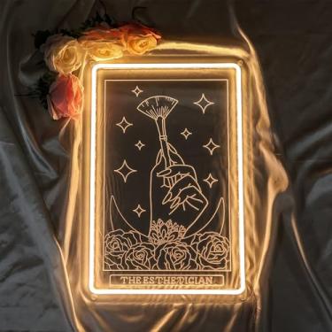 Imagem de Placa neon personalizada para salão de beleza, placas de néon personalizadas para decoração de parede, luzes LED de terapeuta esteticista, decoração exclusiva de sala de beleza