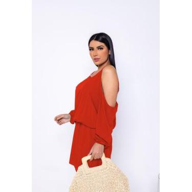 Imagem de Vestido Curto Ombro Vazado  - Gisele Freitas, Vermelho, M