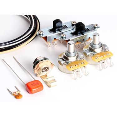 Imagem de ToneShaper Guitar Wiring Kit, For Fender Mustang (Black Switches)
