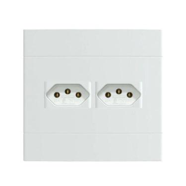 Imagem de Kit 4x4 Tomada Dupla 20A Branco Fosco Lunare Up Schneider