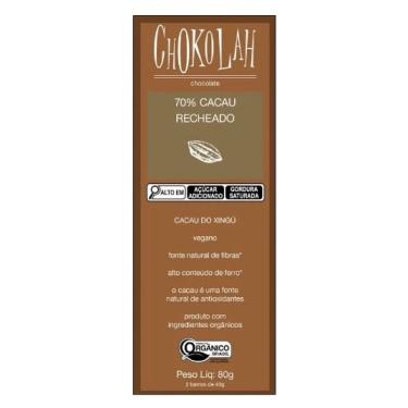 Imagem de Chocolate 70% Cacau Recheado Orgânico CHoKolaH 80g