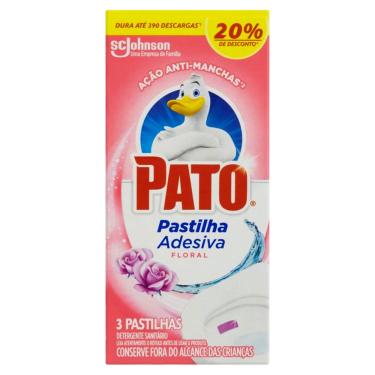 Imagem de DETERGENTE SANITÁRIO PASTILHA ADESIVA FLORAL PATO 3 UNIDADES GRÁTIS 20% DE DESCONTO