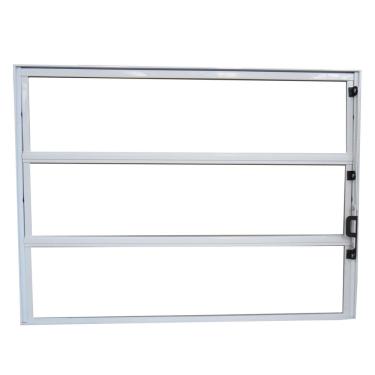 Imagem de Basculante Alumínio 3 Folhas mgm Soft 80cmx60cm Requadro 2,5cm Vidro Mini Boreal Branco