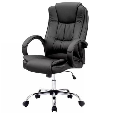 Imagem de Cadeira Office Melbourne Corino Preto Base Cromada - 73573