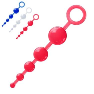 Imagem de Plug Ball 5 Esferas Brinquedo Erótico Sexo Anal Quente Prazer em Etapas Máximo Prazer Anal [VERMELHO]