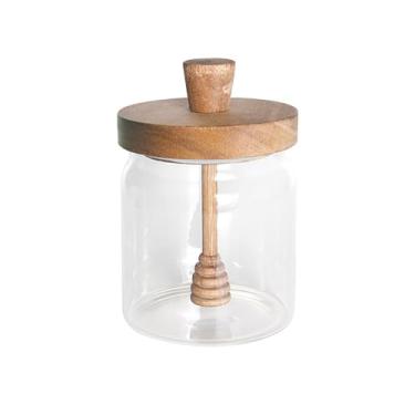 Imagem de Meleira Abelha em Vidro Borossilicato com Tampa de Acácia e Mexedor 500Ml Dynasty - Full Fit