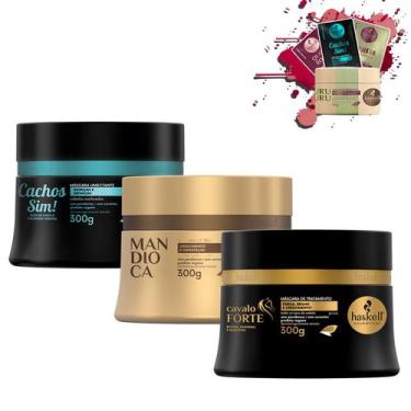 Imagem de Kit Máscaras Haskell Cronograma Capilar Cabelos Cacheados