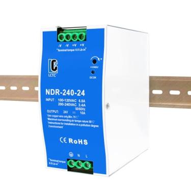 Imagem de LCLCTC Fonte De Alimentação Comutada Dc 24V Ndr 240W (Entrada: 110 Vca Ou 220 Vca, Saída: 24 Vcc, 50/60 Hz) Conversor De Fonte De Alimentação Comutada (24 V 10 A)