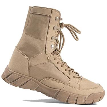 Imagem de Botas de combate masculinas, botas militares táticas do deserto, exército segurança na selva, podem ser usadas para caminhadas, sapatos, sapatos táticos, botas serviço(Sand,37 EU)