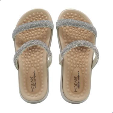 Imagem de Tamanco Modare Conforto Strass Branco Off