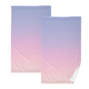 Imagem de Blushing Sky Glow-55 toalhas de banho de algodão 2 peças, toalhas de mão pequenas, toalhas de banho absorventes, toalhas de banho de secagem rápida, toalhas decorativas para banheiro, cozinha
