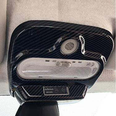 Imagem de SHIFENG Para Mercedes Benz New Smart 453 Fortwo Forfour 2015-2020 ABS lâmpada de leitura de teto de carro acabamento de moldura de decoração (fibra de carbono)