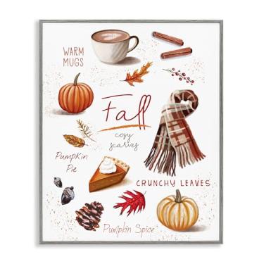 Imagem de Stupell Industries Arte giclée emoldurada cinza Favorite Autumn Things, design de Elizabeth Tyndall, 28 x 35 cm
